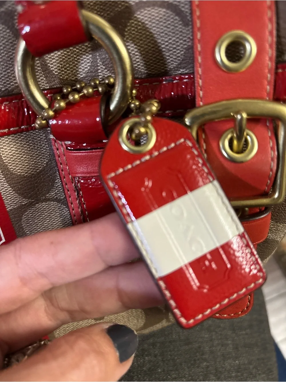 Coach Heritage Stripe XL Zip Satchel K0769-11564 - Picture 4 of 17